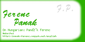 ferenc panak business card